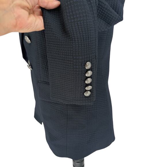 Veronica Beard Miller Dickey Jacket Navy Blue and Black Textured Blazer Size 6 - Picture 10 of 11